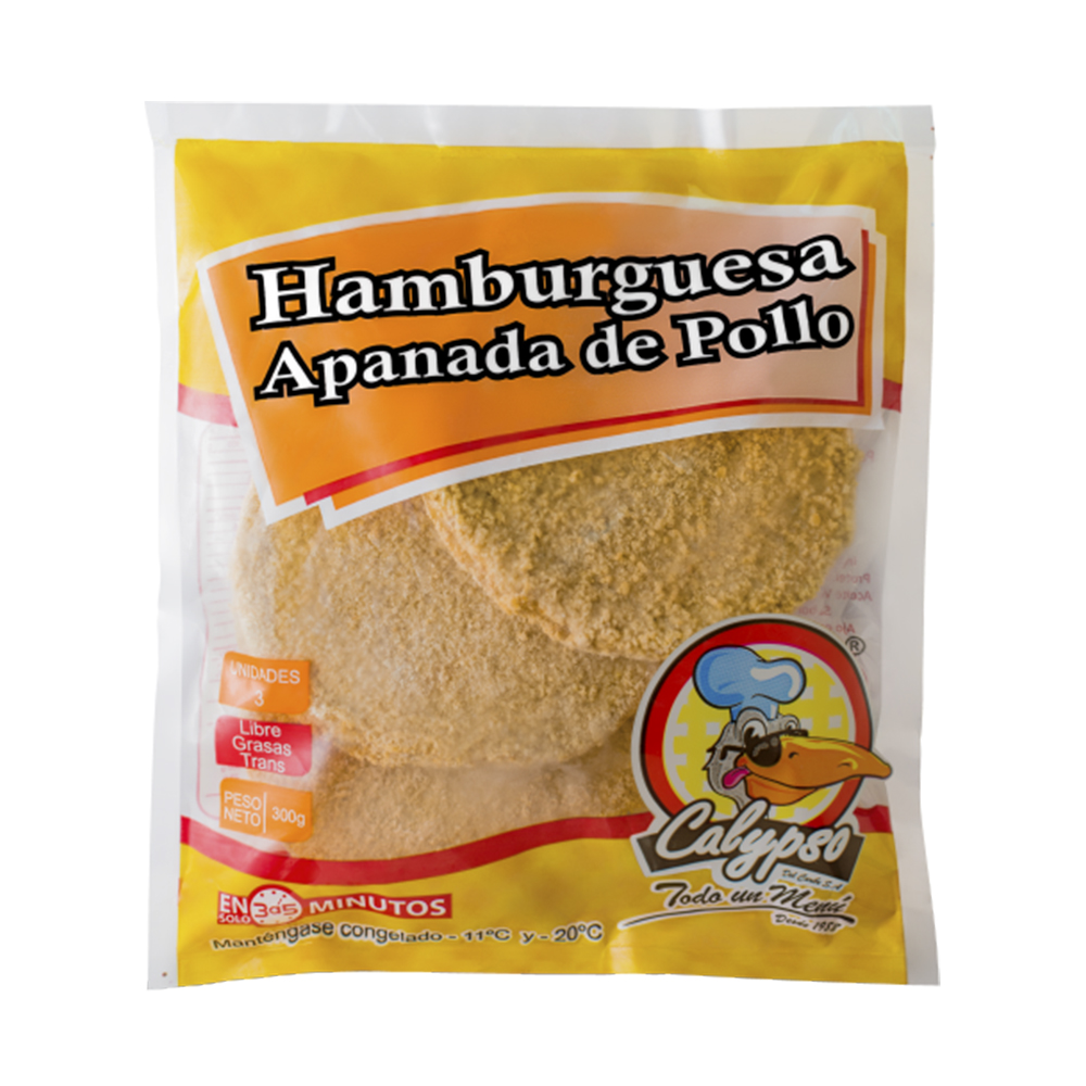 Hamburguesa Apanada de Pollo. 300gr: - Carnes y Carnes